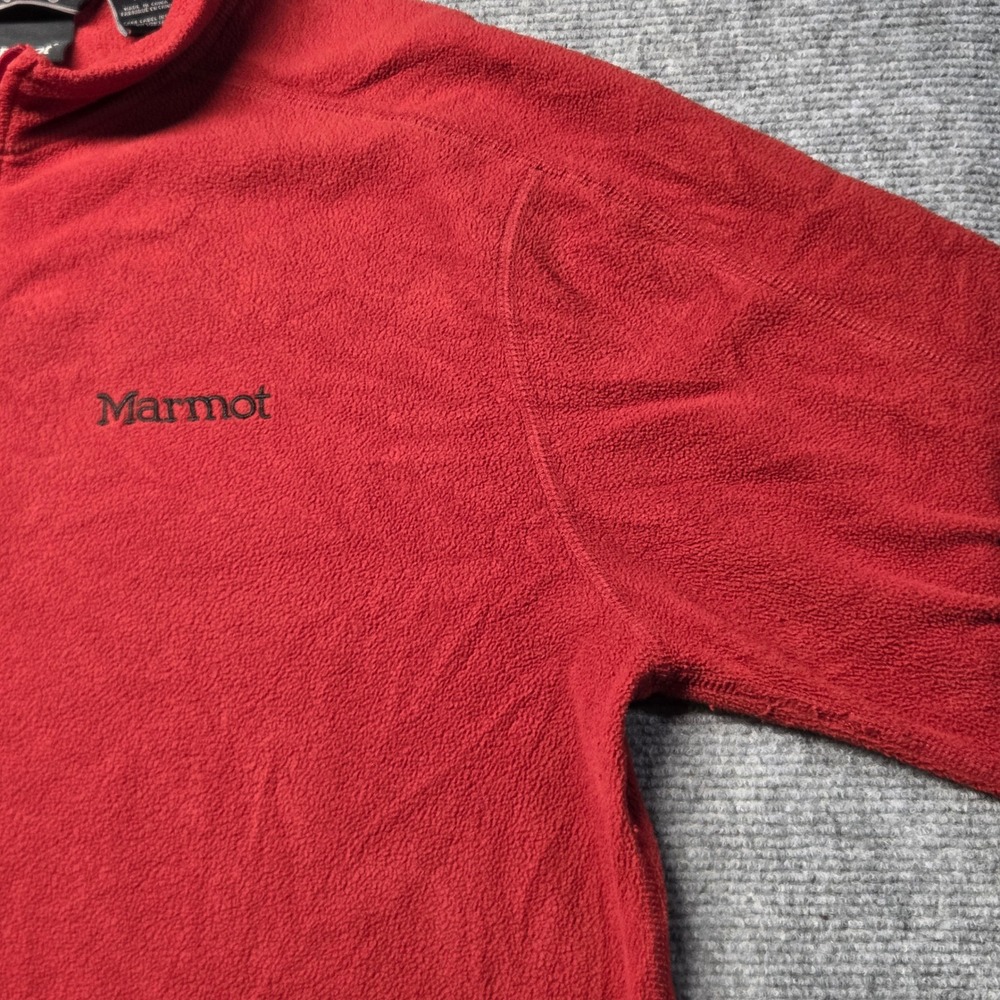 Marmot Mens Red Quarter Zip Microfleece Pullover Sweater Large H83590 - Picture 5 of 12
